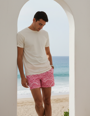 Hot Pink Aoi men's swim trunks