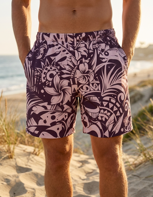 Burnished Lilac Honua Lehua men's swim trunks