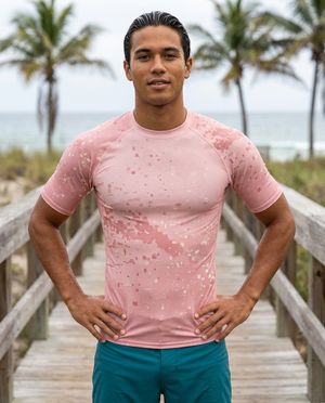 Millennial Pink Ember Rash Guard Men's Rashguard — Lolekai