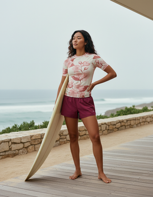 Women's Tea Rose Aroma women's short-sleeve rashguards