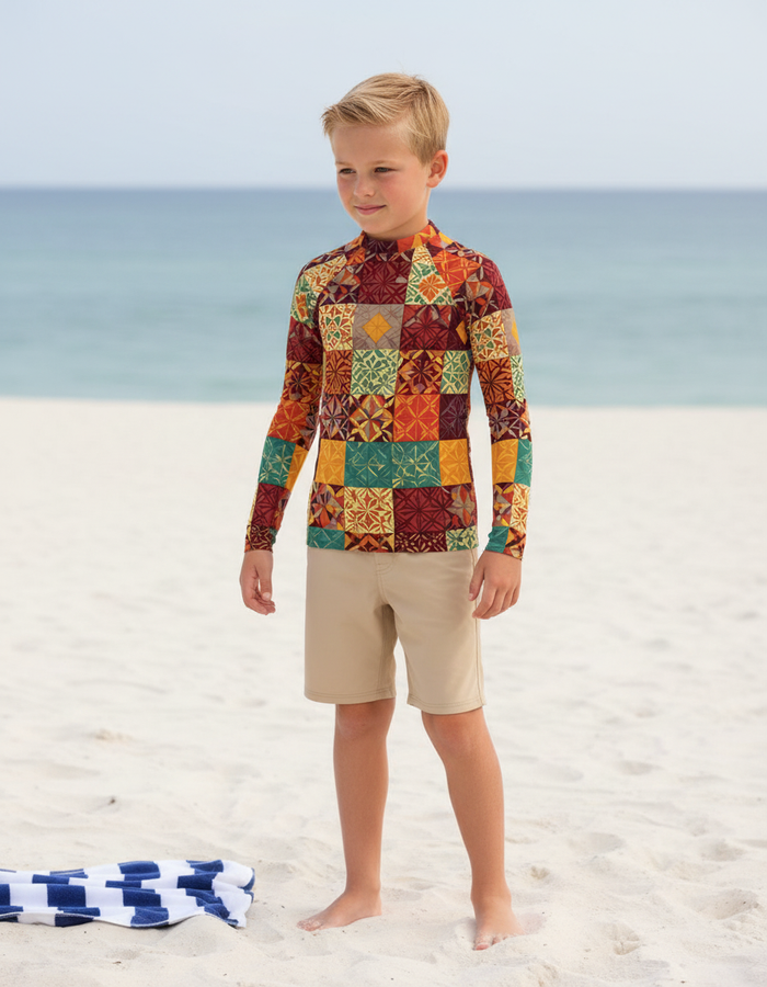 Rashguard — Kids Fiery Red Pulse
