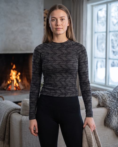 Graphite Herringbone Base Layer Top