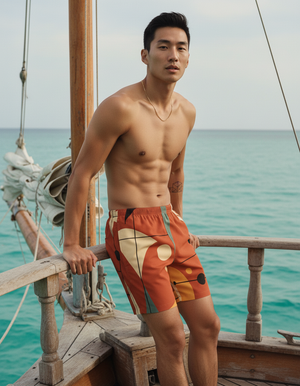 Muskmelon men's swim trunks