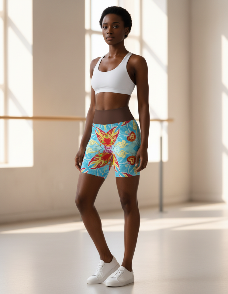 Fiery Glow Ember Yoga Shorts