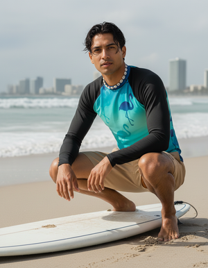 Men's Transformative Teal Coral men's short-sleeve rashguards