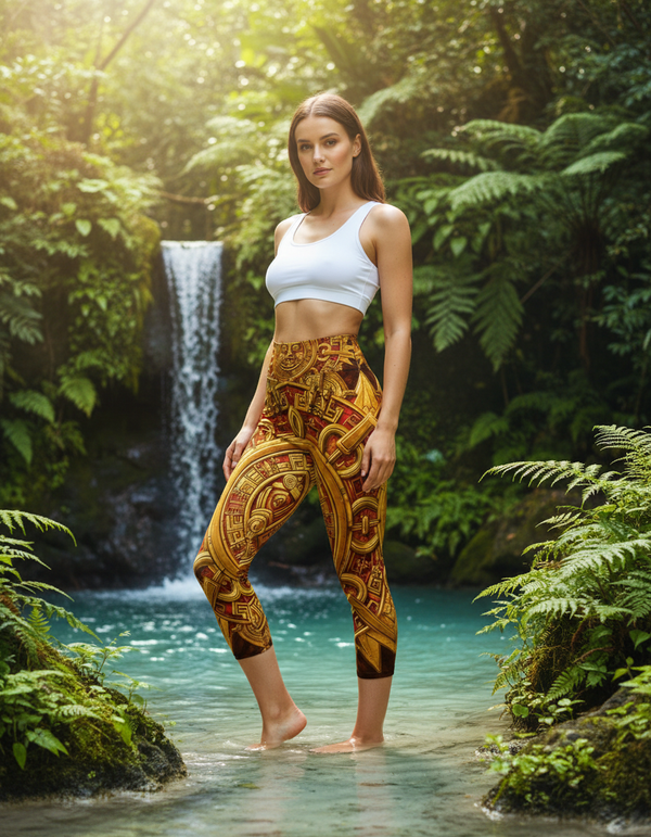 Aztec Collection capri yoga leggings