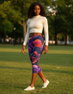 Mushroom Collection Capri Leggings capri leggings