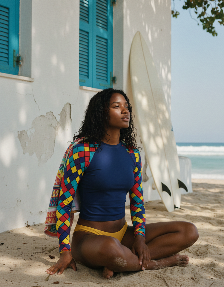 Women's Complex Color Patterns Rash Guard