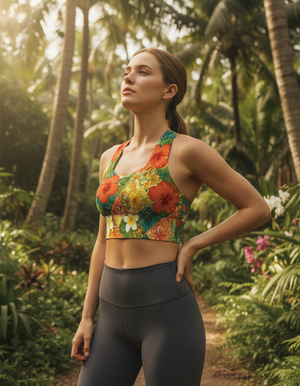 Hawaiian Collection longline sports bras