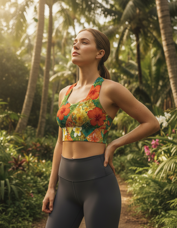 Hawaiian Collection longline sports bras