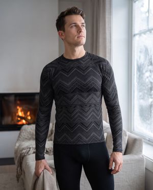 Ink Chevronet Base Layer Top men's base layer tops