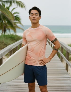 Men's Coral Mosaic men's rashguards