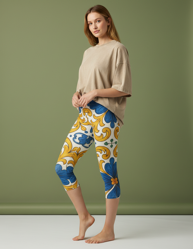 Women's Sicilian Maiolica Capri Leggings
