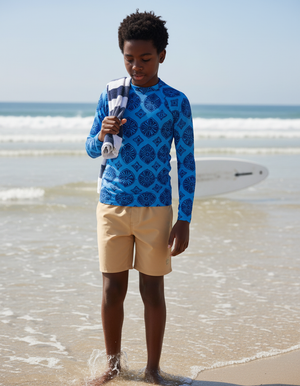 Blue Aura Yuki Rash Guard Youth Rash Guard — Dripper