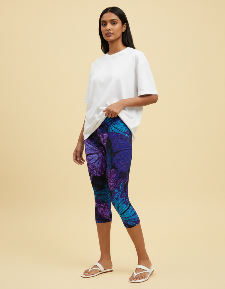 Women's Butterfly Capri Leggings