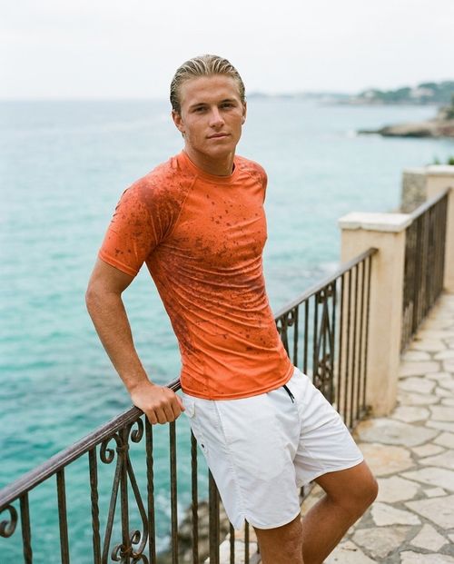 Orange Pixelate Rash Guard