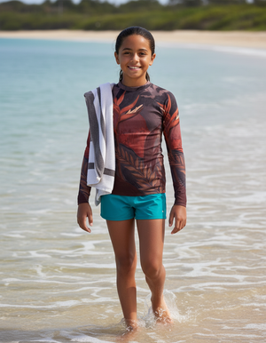 Amaranth Tropique Youth Rash Guard bikini — Dripper