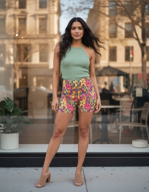 Electric Fuchsia Marina women's short shorts