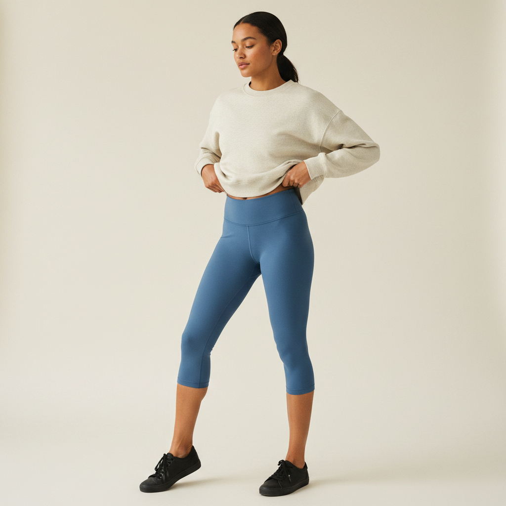 Capri-Yoga Leggings in Wedgwood Blue