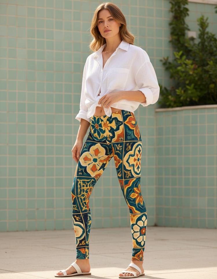 Women's Moroccan Tile Leggings