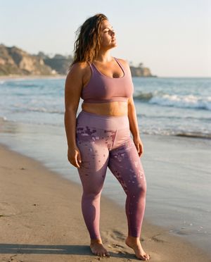 Burnished Lilac Flare plus size leggings