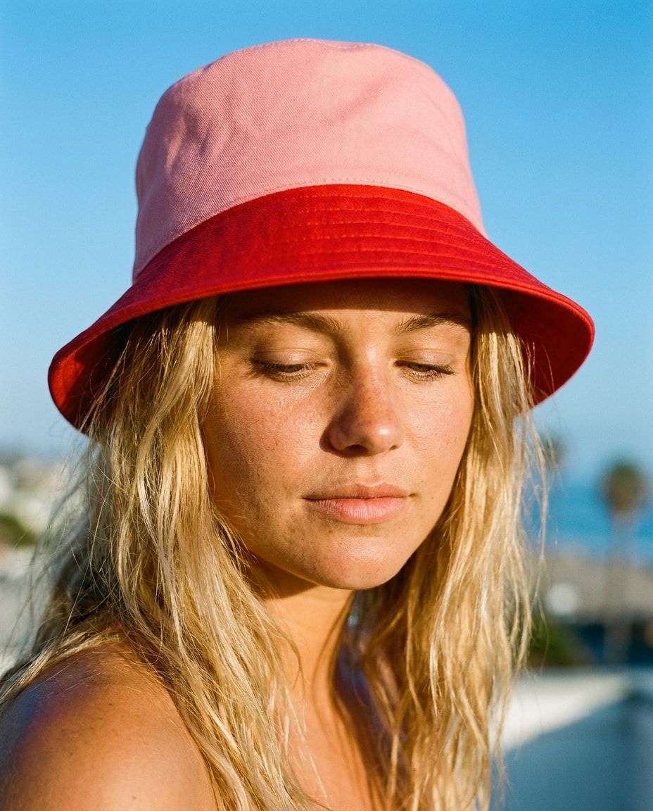 Fiery Red Heather & Dove bucket hats