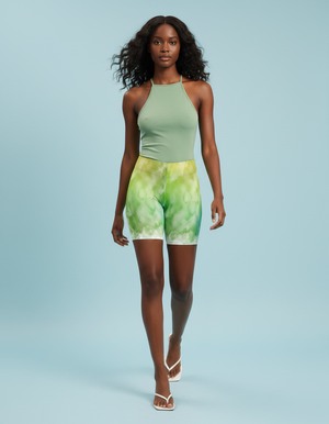 Runway Chartreuse Mosaic women's short shorts
