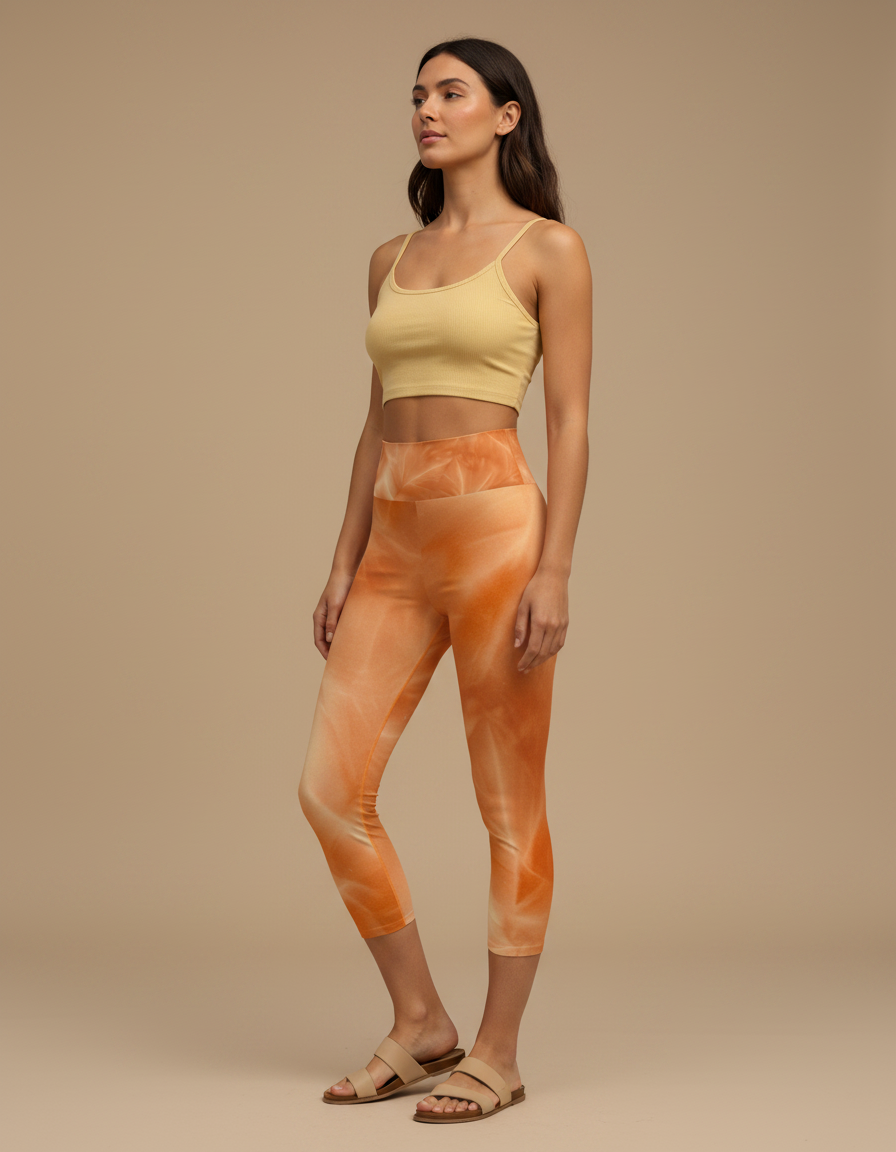Citrus Orange Frost capri yoga leggings