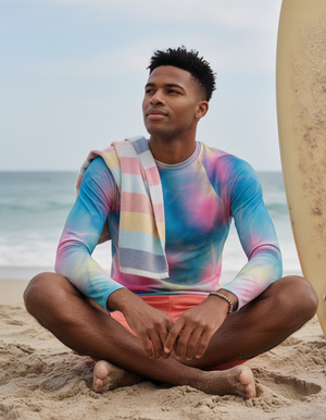 Men's Neon Aqua Frost men's rashguards