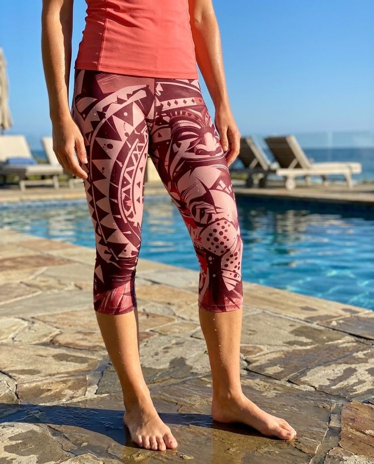 Tea Rose Koa Uli swim & gym leggings