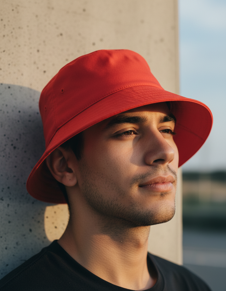 Bucket hat in Ferrari Red