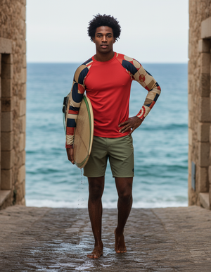Fiery Red Form Rash Guard Men's Rashguard — Dripper