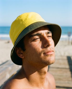 Runway Chartreuse Walnut & Wheat bucket hats