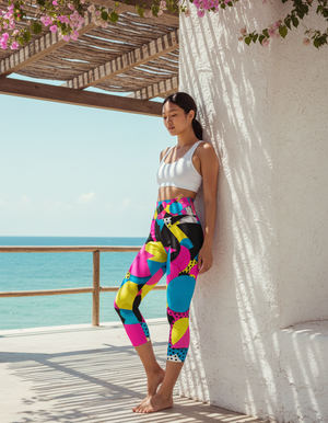 Zigzag Capri Yoga Leggings Capri Yoga Leggings — Dripper