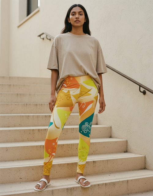 Lemon Yellow Surge Leggings Women's Leggings — Dripper