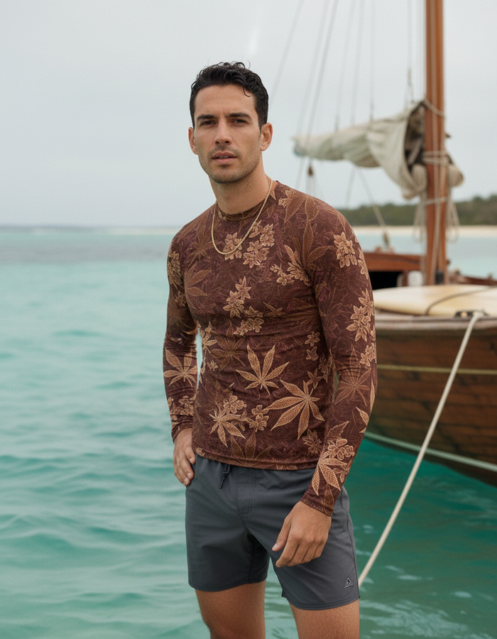 Rashguard — Men's Burnt Sienna Kumo