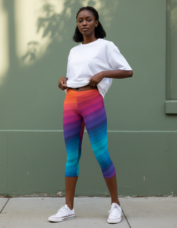 Striped Collection capri leggings