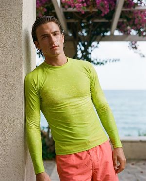 Men's Lime Pixelate men's short-sleeve rashguards