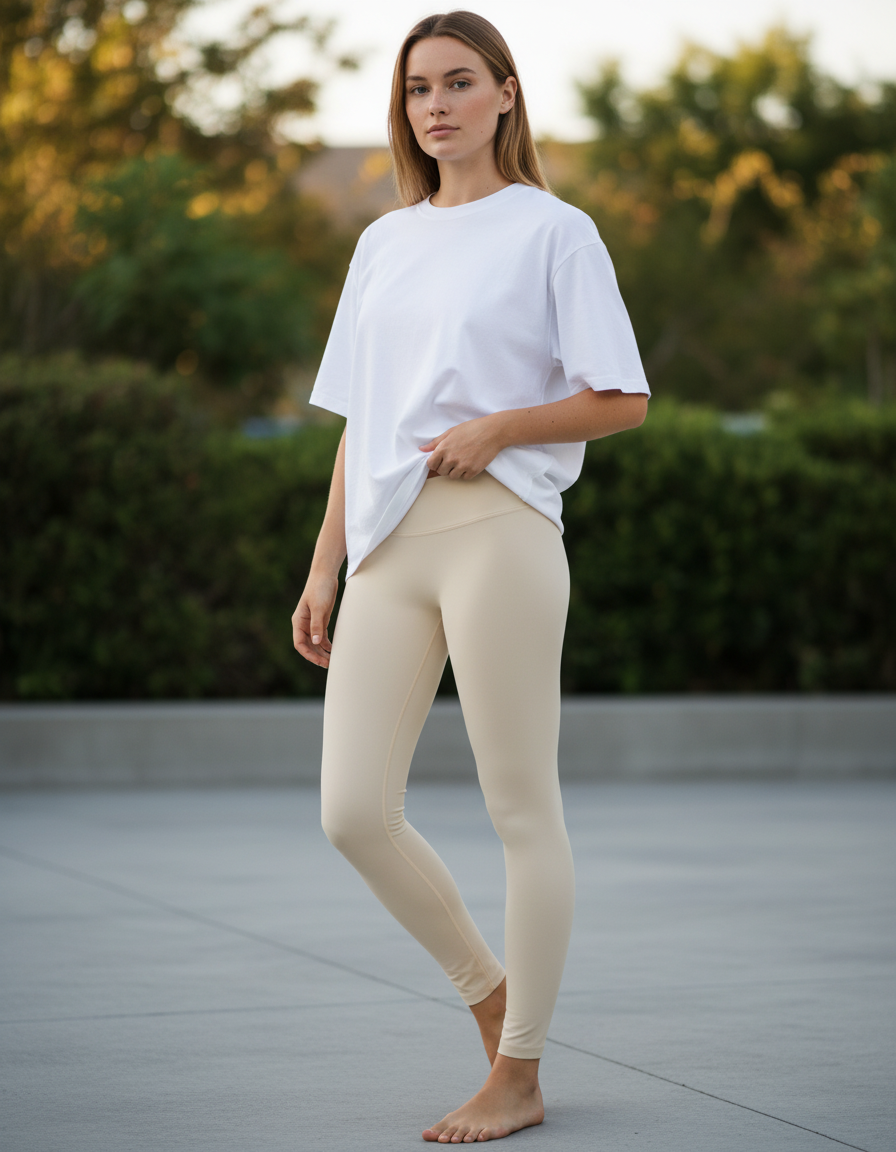 Full-Length Leggings in Bone