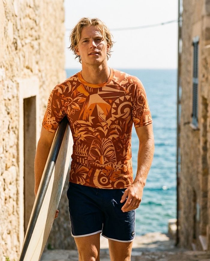 Rashguard — Men's Citrus Orange Nalu Uli