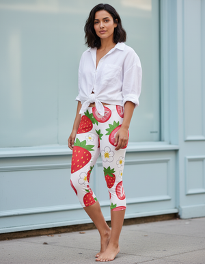 Strawberry Collection Capri Leggings capri leggings