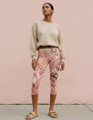 Tea Rose Oasis Capri Leggings Capri Leggings — Dripper