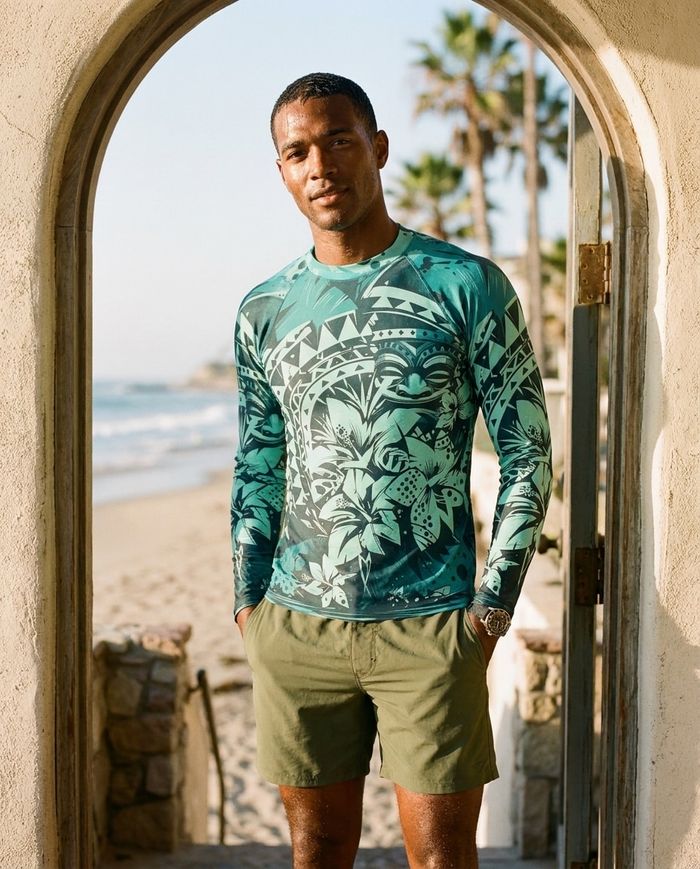Rashguard — Men's Turquoise Koa Kai