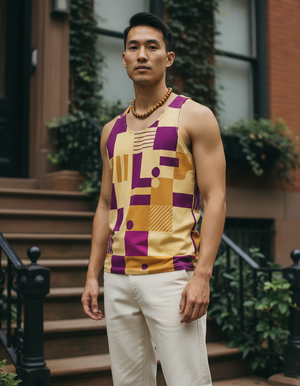 Men's Lemon Yellow Vibrance men's tank tops