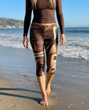 Coffee Bean Makai swim & gym capri leggings