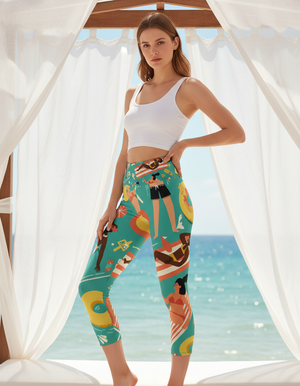 Splash Capri Yoga Leggings Capri Yoga Leggings — Dripper