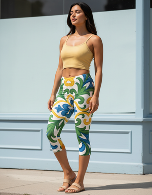 Cerulean Leggings Capri Leggings — Dripper