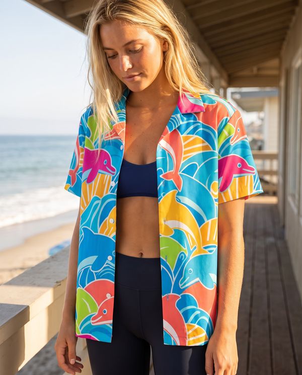 Dolphin Collection women's hawaiian shirts