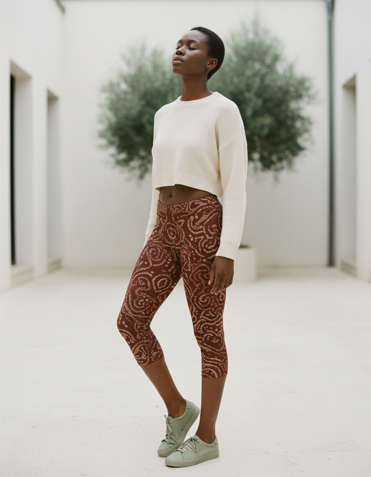 Women's Bandhani Capri Leggings