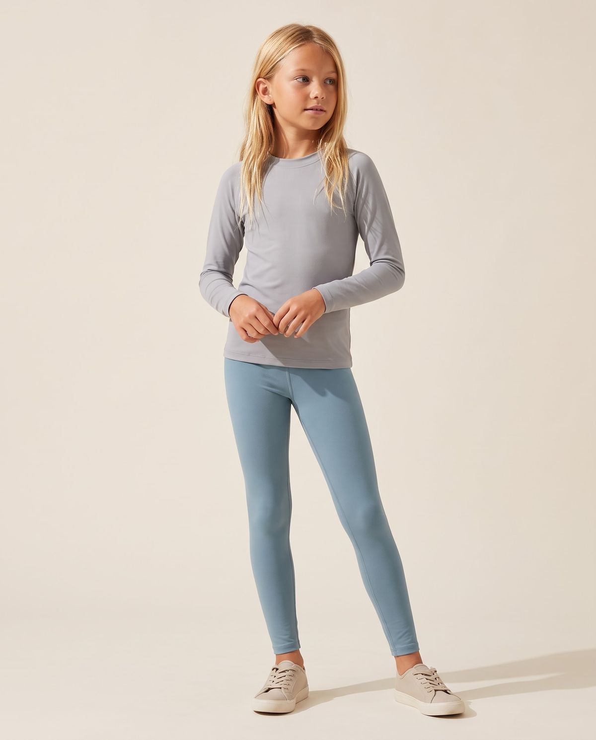 Pewter Blue Girls Youth Leggings Girls Youth Leggings — Lolekai